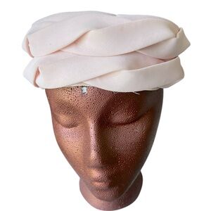 Pale Pink Vintage Pillbox Hat, 1950s